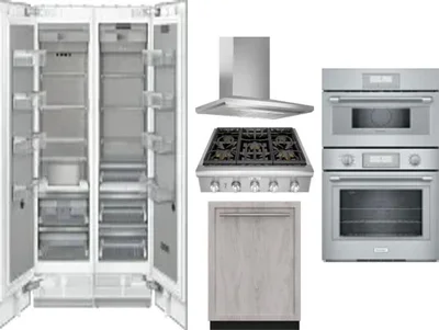 6 Piece Package Includes Refrigerator, Freezer, Cooktop, Wall Oven, Hood And Dishwasher