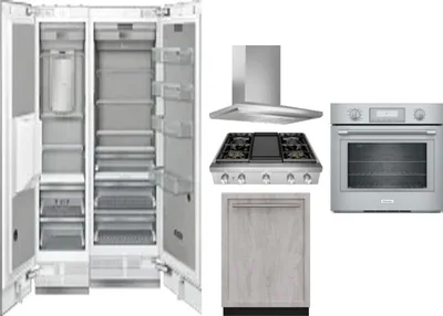 6 Piece Package Includes Refrigerator, Freezer, Cooktop, Wall Oven, Hood And Dishwasher
