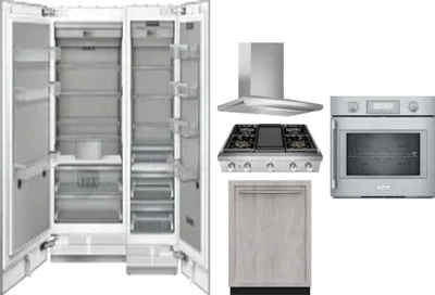 6 Piece Package Includes Refrigerator, Freezer, Cooktop, Wall Oven, Hood And Dishwasher