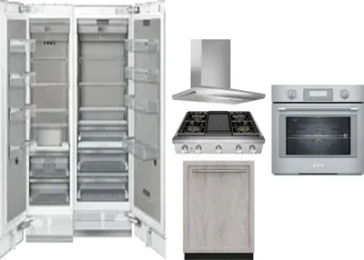 6 Piece Package Includes Refrigerator, Freezer, Cooktop, Wall Oven, Hood And Dishwasher