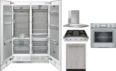 6 Piece Package Includes Refrigerator, Freezer, Cooktop, Wall Oven, Hood And Dishwasher