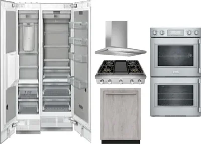 6 Piece Package Includes Refrigerator, Freezer, Cooktop, Wall Oven, Hood And Dishwasher