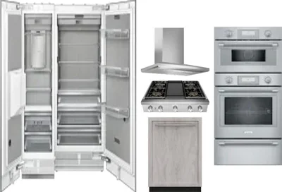 6 Piece Package Includes Refrigerator, Freezer, Cooktop, Wall Oven, Hood And Dishwasher