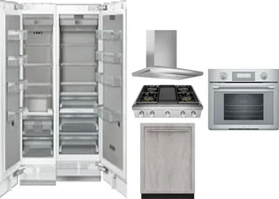 6 Piece Package Includes Refrigerator, Freezer, Cooktop, Wall Oven, Hood And Dishwasher