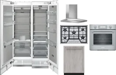 6 Piece Package Includes Refrigerator, Freezer, Cooktop, Wall Oven, Hood And Dishwasher