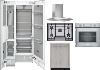 6 Piece Package Includes Refrigerator, Freezer, Cooktop, Wall Oven, Hood And Dishwasher