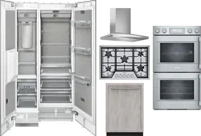 6 Piece Package Includes Refrigerator, Freezer, Cooktop, Wall Oven, Hood And Dishwasher
