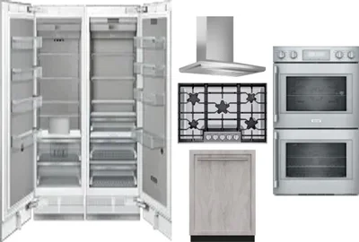 6 Piece Package Includes Refrigerator, Freezer, Cooktop, Wall Oven, Hood And Dishwasher