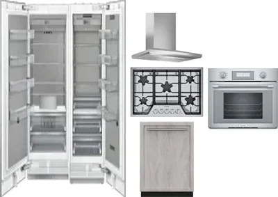 6 Piece Package Includes Refrigerator, Freezer, Cooktop, Wall Oven, Hood And Dishwasher
