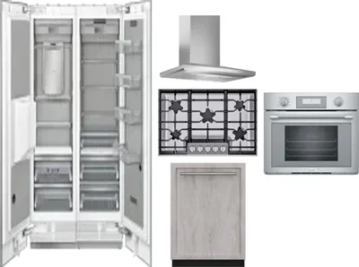 6 Piece Package Includes Refrigerator, Freezer, Cooktop, Wall Oven, Hood And Dishwasher
