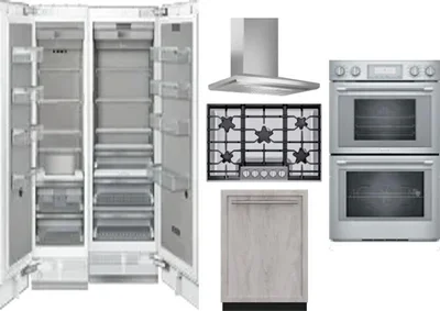 6 Piece Package Includes Refrigerator, Freezer, Cooktop, Wall Oven, Hood And Dishwasher