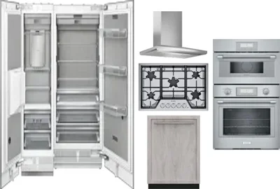 6 Piece Package Includes Refrigerator, Freezer, Cooktop, Wall Oven, Hood And Dishwasher