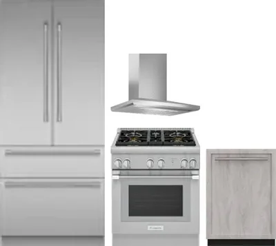 4 Piece Package Includes Refrigerator, Range, Hood And Dishwasher