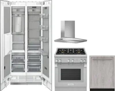 5 Piece Package Includes Refrigerator, Freezer, Range, Hood And Dishwasher