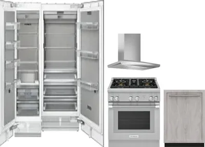 5 Piece Package Includes Refrigerator, Freezer, Range, Hood And Dishwasher