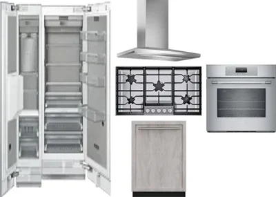6 Piece Package Includes Refrigerator, Freezer, Cooktop, Wall Oven, Hood And Dishwasher