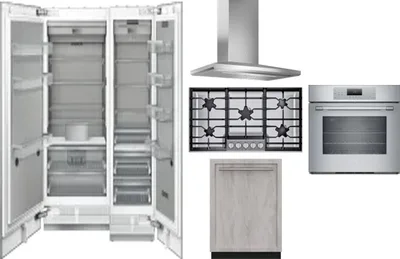 6 Piece Package Includes Refrigerator, Freezer, Cooktop, Wall Oven, Hood And Dishwasher