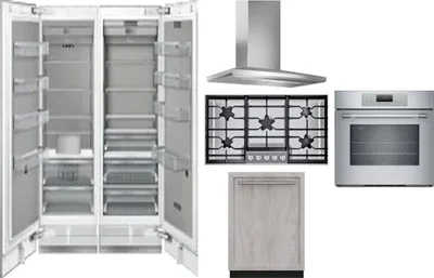 6 Piece Package Includes Refrigerator, Freezer, Cooktop, Wall Oven, Hood And Dishwasher