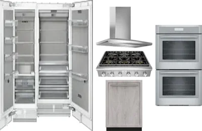 6 Piece Package Includes Refrigerator, Freezer, Cooktop, Wall Oven, Hood And Dishwasher