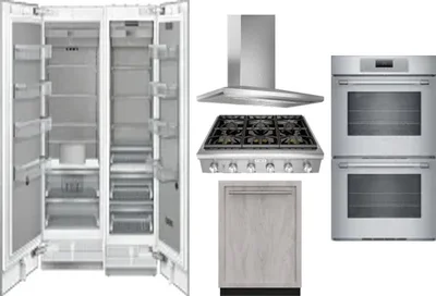 6 Piece Package Includes Refrigerator, Freezer, Cooktop, Wall Oven, Hood And Dishwasher