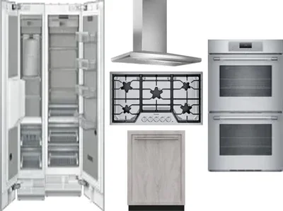 6 Piece Package Includes Refrigerator, Freezer, Cooktop, Wall Oven, Hood And Dishwasher