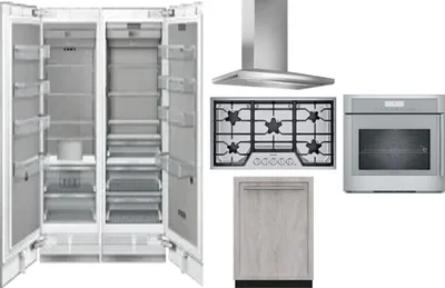 6 Piece Package Includes Refrigerator, Freezer, Cooktop, Wall Oven, Hood And Dishwasher