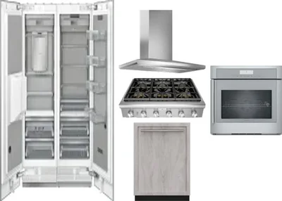 6 Piece Package Includes Refrigerator, Freezer, Cooktop, Wall Oven, Hood And Dishwasher