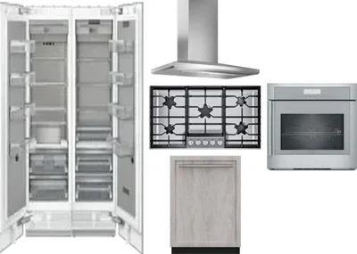 6 Piece Package Includes Refrigerator, Freezer, Cooktop, Wall Oven, Hood And Dishwasher