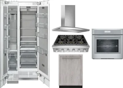 6 Piece Package Includes Refrigerator, Freezer, Cooktop, Wall Oven, Hood And Dishwasher