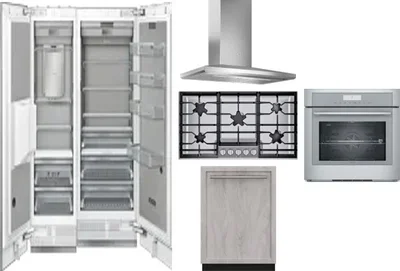6 Piece Package Includes Refrigerator, Freezer, Cooktop, Wall Oven, Hood And Dishwasher