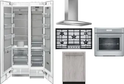6 Piece Package Includes Refrigerator, Freezer, Cooktop, Wall Oven, Hood And Dishwasher