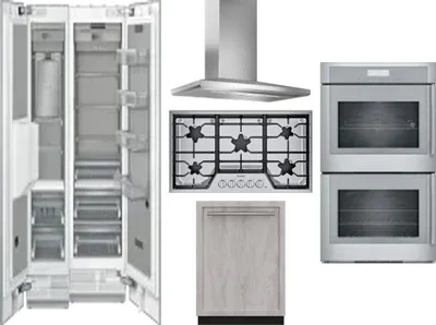 6 Piece Package Includes Refrigerator, Freezer, Cooktop, Wall Oven, Hood And Dishwasher
