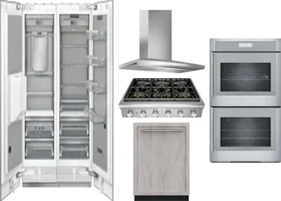 6 Piece Package Includes Refrigerator, Freezer, Cooktop, Wall Oven, Hood And Dishwasher