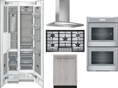 6 Piece Package Includes Refrigerator, Freezer, Cooktop, Wall Oven, Hood And Dishwasher