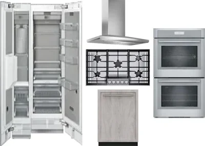 6 Piece Package Includes Refrigerator, Freezer, Cooktop, Wall Oven, Hood And Dishwasher