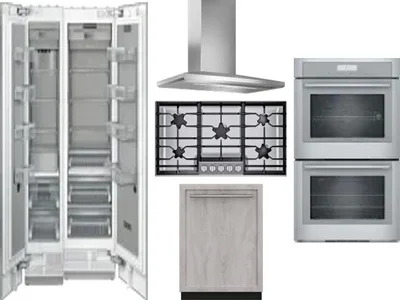 6 Piece Package Includes Refrigerator, Freezer, Cooktop, Wall Oven, Hood And Dishwasher
