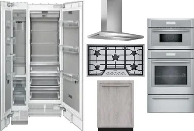 6 Piece Package Includes Refrigerator, Freezer, Cooktop, Wall Oven, Hood And Dishwasher