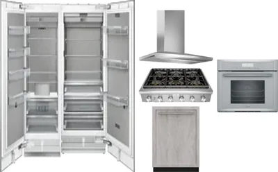 6 Piece Package Includes Refrigerator, Freezer, Cooktop, Wall Oven, Hood And Dishwasher