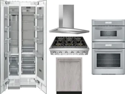 6 Piece Package Includes Refrigerator, Freezer, Cooktop, Wall Oven, Hood And Dishwasher