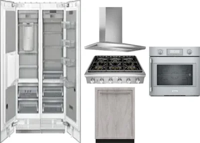 6 Piece Package Includes Refrigerator, Freezer, Cooktop, Wall Oven, Hood And Dishwasher