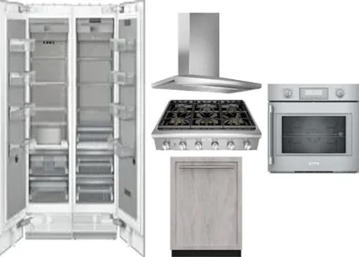 6 Piece Package Includes Refrigerator, Freezer, Cooktop, Wall Oven, Hood And Dishwasher