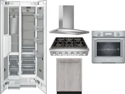 6 Piece Package Includes Refrigerator, Freezer, Cooktop, Wall Oven, Hood And Dishwasher