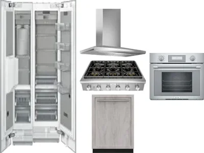 6 Piece Package Includes Refrigerator, Freezer, Cooktop, Wall Oven, Hood And Dishwasher