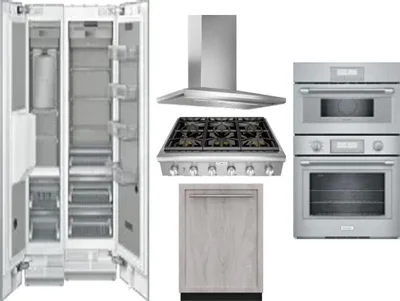 6 Piece Package Includes Refrigerator, Freezer, Cooktop, Wall Oven, Hood And Dishwasher