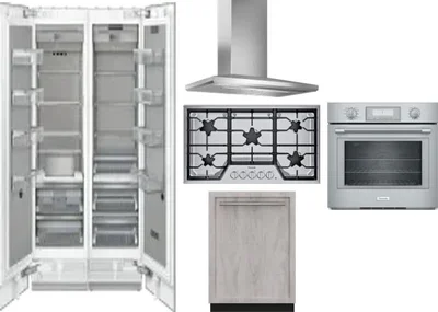 6 Piece Package Includes Refrigerator, Freezer, Cooktop, Wall Oven, Hood And Dishwasher
