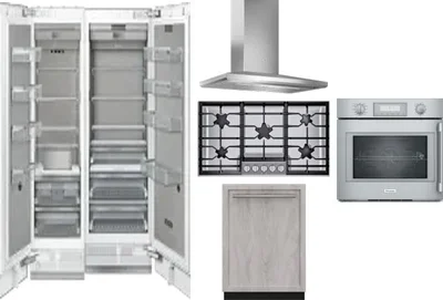 6 Piece Package Includes Refrigerator, Freezer, Cooktop, Wall Oven, Hood And Dishwasher