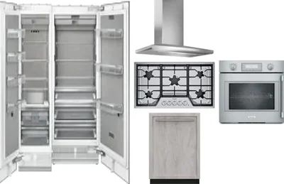 6 Piece Package Includes Refrigerator, Freezer, Cooktop, Wall Oven, Hood And Dishwasher