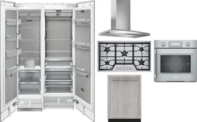 6 Piece Package Includes Refrigerator, Freezer, Cooktop, Wall Oven, Hood And Dishwasher