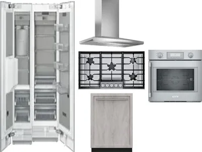 6 Piece Package Includes Refrigerator, Freezer, Cooktop, Wall Oven, Hood And Dishwasher