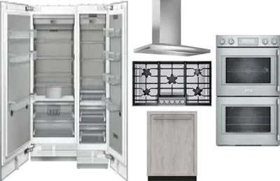 6 Piece Package Includes Refrigerator, Freezer, Cooktop, Wall Oven, Hood And Dishwasher
